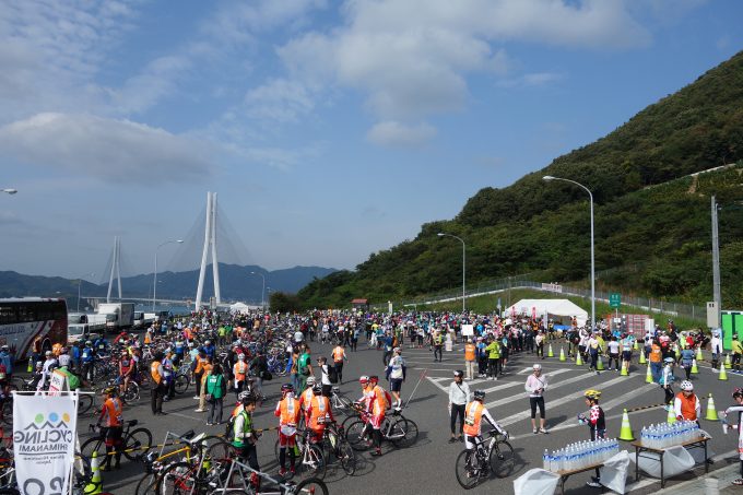 サイクリングしまなみ エイドステーションの瀬戸田パーキングエリア