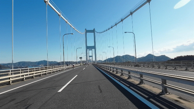 サイクリングしまなみ 来島海峡大橋走行アニメーション