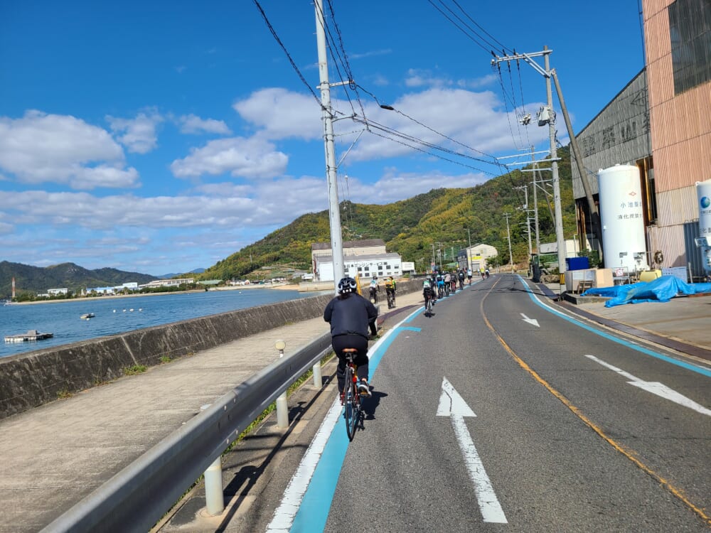 サイクリングしまなみ　因島の走行風景
