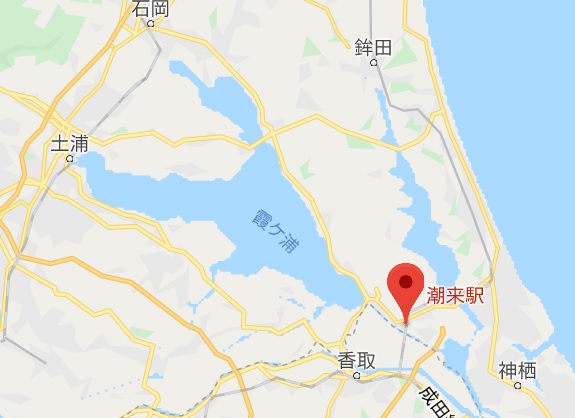 霞ヶ浦一周サイクリングかすいち 潮来駅の位置