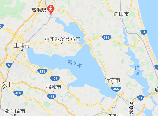 霞ヶ浦一周サイクリングかすいち 高浜駅の場所