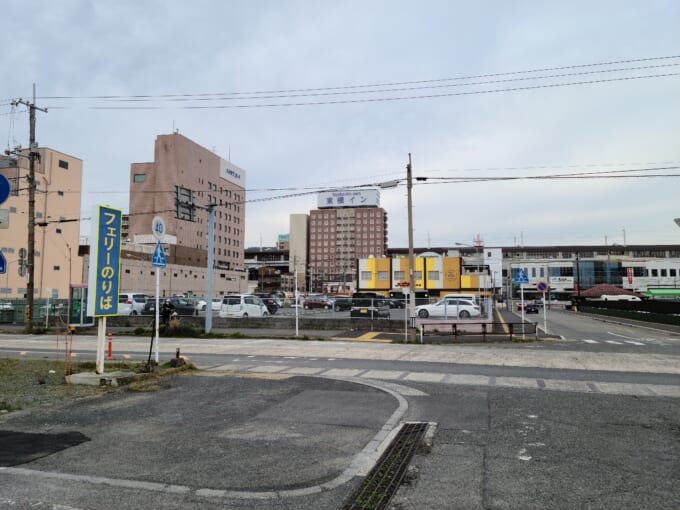 徳山港から見える徳山駅