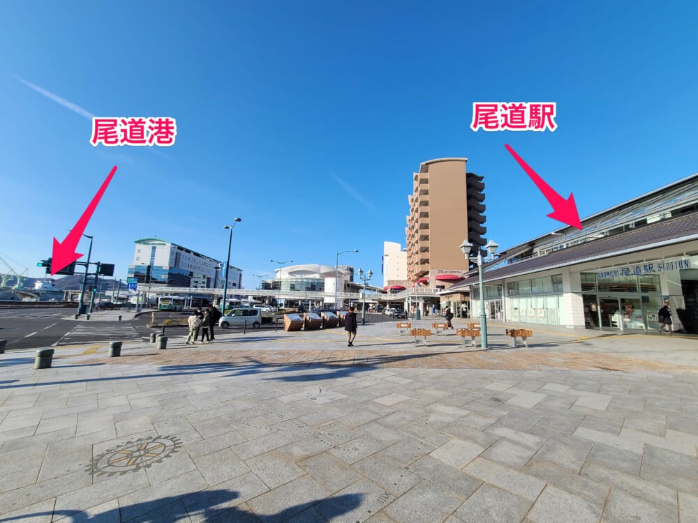 尾道駅と尾道港の位置関係