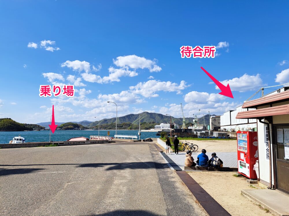 しまなみ海道　因島重井東港の桟橋と待合所
