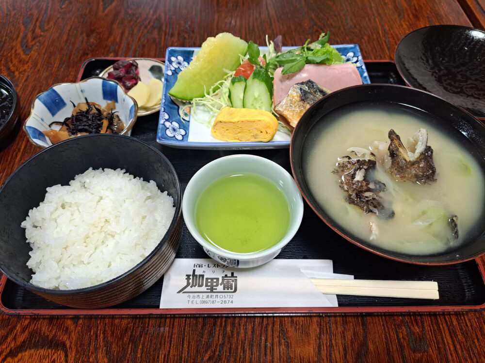 大三島の民宿　珈里葡（カリブ）朝食