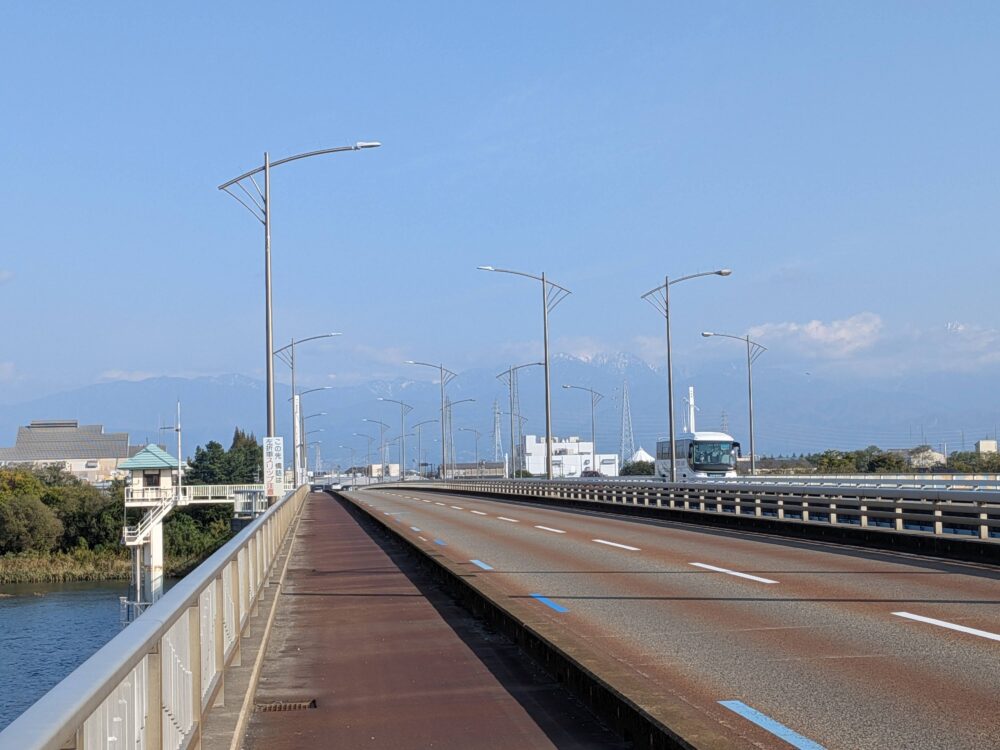 富山神通川からの立山連峰